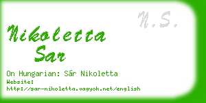 nikoletta sar business card